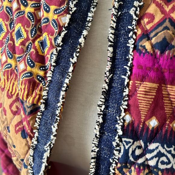 Ruby Rd  Womens Jacket Blazer  Open Front Yellow/Orange/Pink Quilted - Picture 8 of 8